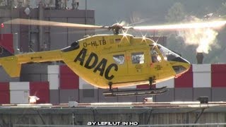 RTH Christoph 22 LandungStart am Marienhospital Stuttgart aus 2 Perspektiven [upl. by Ellirpa379]