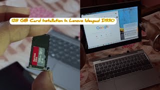 128 GB Memory Card Installation In Lenovo Ideapad D330 Tab Cum Laptop [upl. by Salbu]