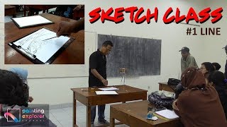 SKETCH CLASS 1  LINE  INK ON PAPER  ARTWORK TUTORIAL  LECTURE IN ARTS INSTITUTE [upl. by Ahsinna771]