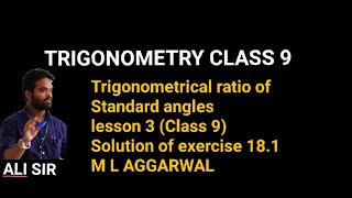 Trigonometrical ratio of standard angles Class 9  Solution of M l aggarwal Exercise 181 [upl. by Willard]