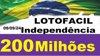 Lotofácil da Independência 2024 Concurso 3190 Sorteio dia 09092024 [upl. by Acimot]