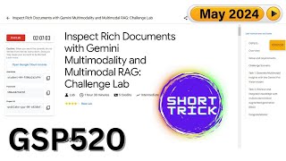 Inspect Rich Documents with Gemini Multimodality and Multimodal RAG Challenge Lab GSP520 qwiklabs [upl. by Anoli]