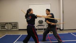 Modern Arnis 2 sticks vs 1 stick drills progression sample [upl. by Colin]