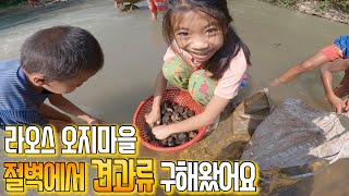 절벽에서 구해와 장작불에 구워먹는 오지마을 견과류ㅣ벼 탈곡했어요 [upl. by Ehc]