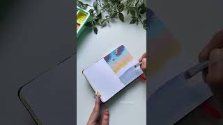 Gouache paintingwinter landscape art artist menorahcreatif menorahsketchbook [upl. by Anier]