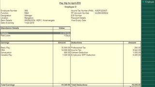 How to Create Payslip in TallyERP 9 [upl. by Marsha674]