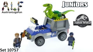 Lego Jurassic World Juniors 10757 Raptor Rescue Truck  Lego Speed Build Review [upl. by Asi654]