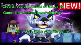 BRAWL STARS TOWER DEFENSE CODES SOME STILL WORK [upl. by Nichy]