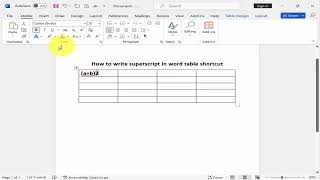 How to write superscript in word table shortcut [upl. by Jenne773]