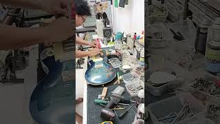 fretting fret leveling work on progress Nonuz Guitar Centre Luthier Repair Kuala Lumpur Malaysia [upl. by Crescen]