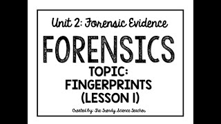 Fingerprints Lesson 1 Forensics [upl. by Nonahs]