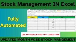 Stock Management In Excel  Inventory Management  Stock Register [upl. by Silvain]