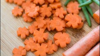 How to make CARROT FLOWERS • CAROTE A FIORE • 胡萝卜花 [upl. by Nena941]