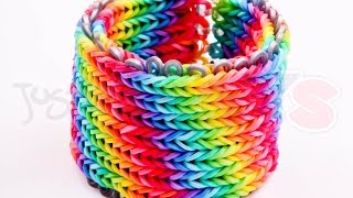 Alpha Loom  Seven 7 row Fishtail Rainbow Loom Bracelet [upl. by Krisha140]