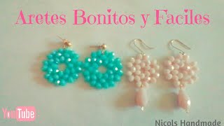 Aretes fáciles y rápidos🌼 quick and easy earrings with crystals [upl. by Gar]