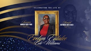 Celebrating The Life of Evelyn Eulalee ColeWilliams  11102023 [upl. by Nnaeirelav]