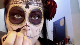 Dia De La Muerta Halloween Tutorial [upl. by Haliek796]