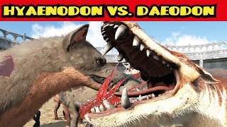 Ark Hyaenodon vs Daeodon KampfArena  SchweineHund Kampf Hundekampf Ark Survival Evolved Gameplay [upl. by Nils]