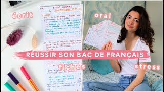 RÉUSSIR SON BAC DE FRANÇAIS  oral écrit fiches stress [upl. by Sulihpoeht]