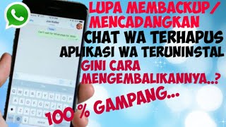 Cara Mengembalikan Chat Whatsapp Yang Terhapus Sebelum di Backup Terlebih Dahulu [upl. by Nihsfa]