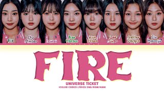 Universe Ticket Fire by 2NE1 Lyrics Color Coded Lyrics [upl. by Aicila]