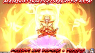 Saint Seiya Awakening KOTZ  Arayashiki Shaka in Current PvP Meta Massive AOE Damage  Purify [upl. by Ainwat718]