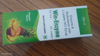 Win Enzyme multivitamins with L lysine hcl syrup 200ml [upl. by Mccallum]