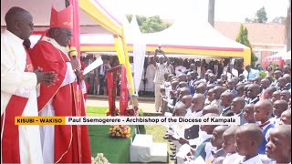 Pastoral visit  Archbishop Paul Ssemogerere visits St Savio Junior school [upl. by Cherise]