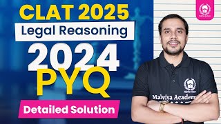 CLAT 2024 PYQ Detailed Solution  CLAT 2025 Legal Reasoning  Shiw Mohan Sir [upl. by Kerri]