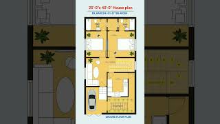 24x40 simple 2bhk floor plan design shorts viral floorplan homeplan homedesign houseplan [upl. by Saihttam491]