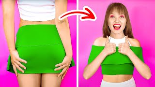 AWESOME CLOTHES HACKS FOR GIRLS Clothes Hacks amp Easy Fashion Tricks By 123GO GOLD [upl. by Ennasus]