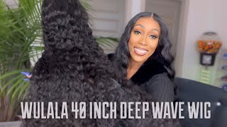 BEST 40 INCH DEEP WAVE WIG EVER 13x6 LACE FRONTAL LOOSE DEEP WAVE WIG ALIEXPRESS WULALA HAIR CURLY [upl. by Penoyer]