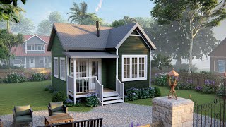 20ft x 20ft  6x6 m  Charming TIny House Design  Free Floor Plan [upl. by Ayian]