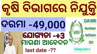 Odisha agriculture recruitment 2024  odisha govt job vacancy jobnotification odishajob viral [upl. by Ojahtnamas]