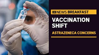 Australias vaccination plans in disarray as AstraZeneca jab limited to over 50s  ABC News [upl. by Aislehc]