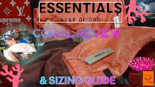 FEAR OF GOD ESSENTIALS CORAL REVIEW amp SIZING GUIDE [upl. by Daigle905]