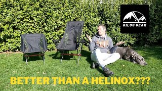 Review of the KilosGear camp chairs Are they better than Helinox Chair Zero High Back [upl. by Onaicnop]