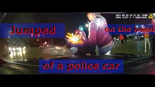 Full video African Americans on the hood of police car in Cleveland Street takeovers [upl. by Meehyrb]