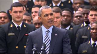 Obama Awards Navy Football Trophy [upl. by Velleman]