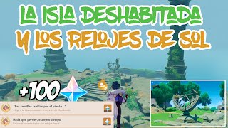 La Isla Deshabitada y El Secreto de los Relojes de Sol  Genshin Impact Español [upl. by Dnalyag]