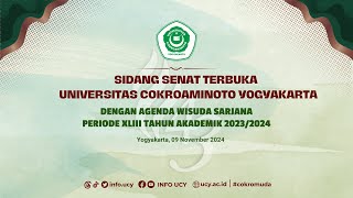 WISUDA SARJANA UNIVERSITAS COKROAMINOTO YOGYAKARTA PERIODE XLIII TA 20232024 [upl. by Faunia]