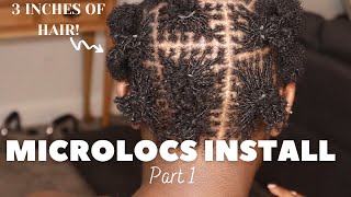 DIY MICROLOCS INSTALL  Part 1  partinggrid interlocking short hair starter locs [upl. by Aneekat]