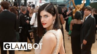 Alexandra Daddario GLAMBOT BTS at 2022 Emmys  E Insider [upl. by Calista]