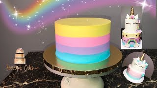 RAINBOW BUTTERCREAM CAKE [upl. by Sanoy]