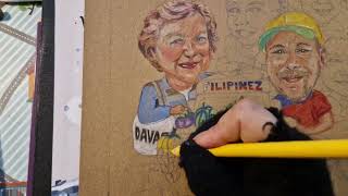 Caricature Drawing of Filipinez and his Family  Full video [upl. by Htehpaj]