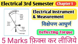 Deflecting Torque In Hindi  Deflecting Torque In Measuring Instrument  Polytechnic 3rd Semester [upl. by Whiney]