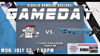 BSB Sedalia Bombers vs Chillicothe Mudcats 072224 Broadcast 0623 [upl. by Derek]