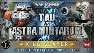 Astra Militarum vs Tau Empire Warhammer 40K Battle Report 10th Edition 2000pts [upl. by Sseb223]