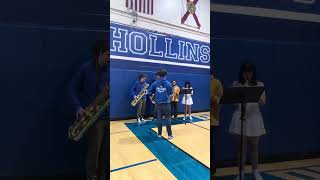 Hollins High School Saxophone Quartet  band bandkids saxquartet starspangledbanner [upl. by Aremat]