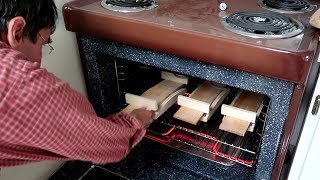 Bending chair back rungs in a kitchen stove [upl. by Ellenar]